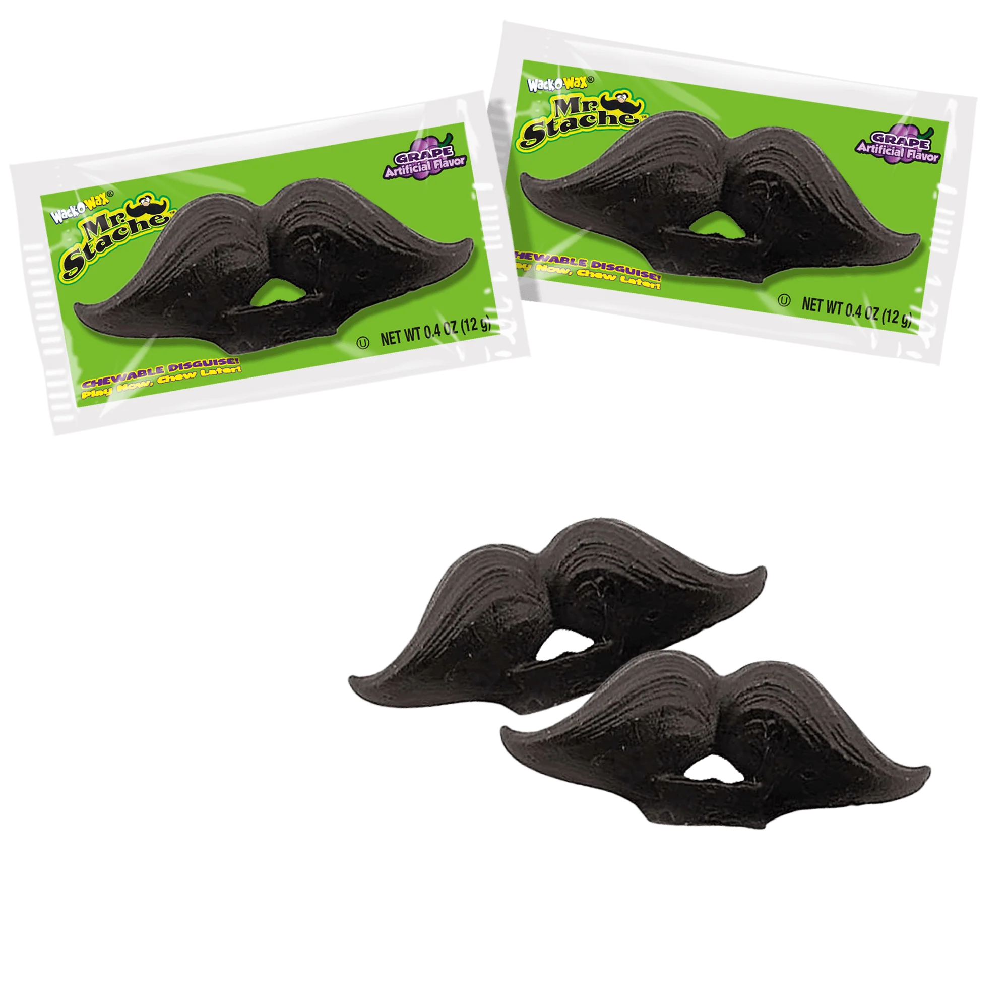 Wack-O-Wax Grape Mr. Stache (1 ct. Bag)