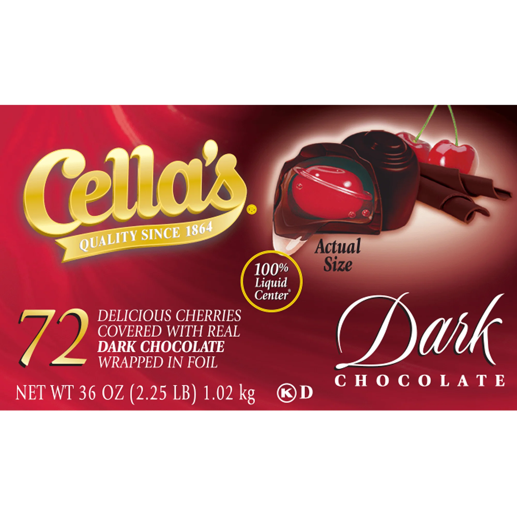 Cella's Dark Chocolate Covered Cherries Individually Wrapped  (2.25 lb \/ 72 ct. Box)