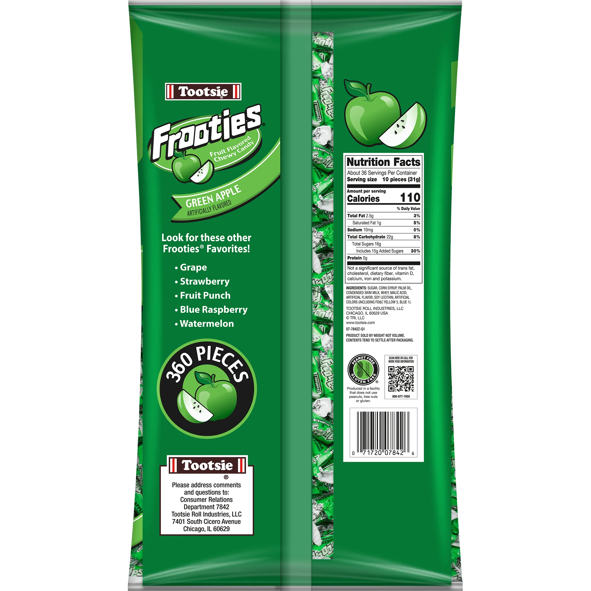 Frooties Green Apple Chewy Candy (38.8 oz. \/ 360 ct. Bag)