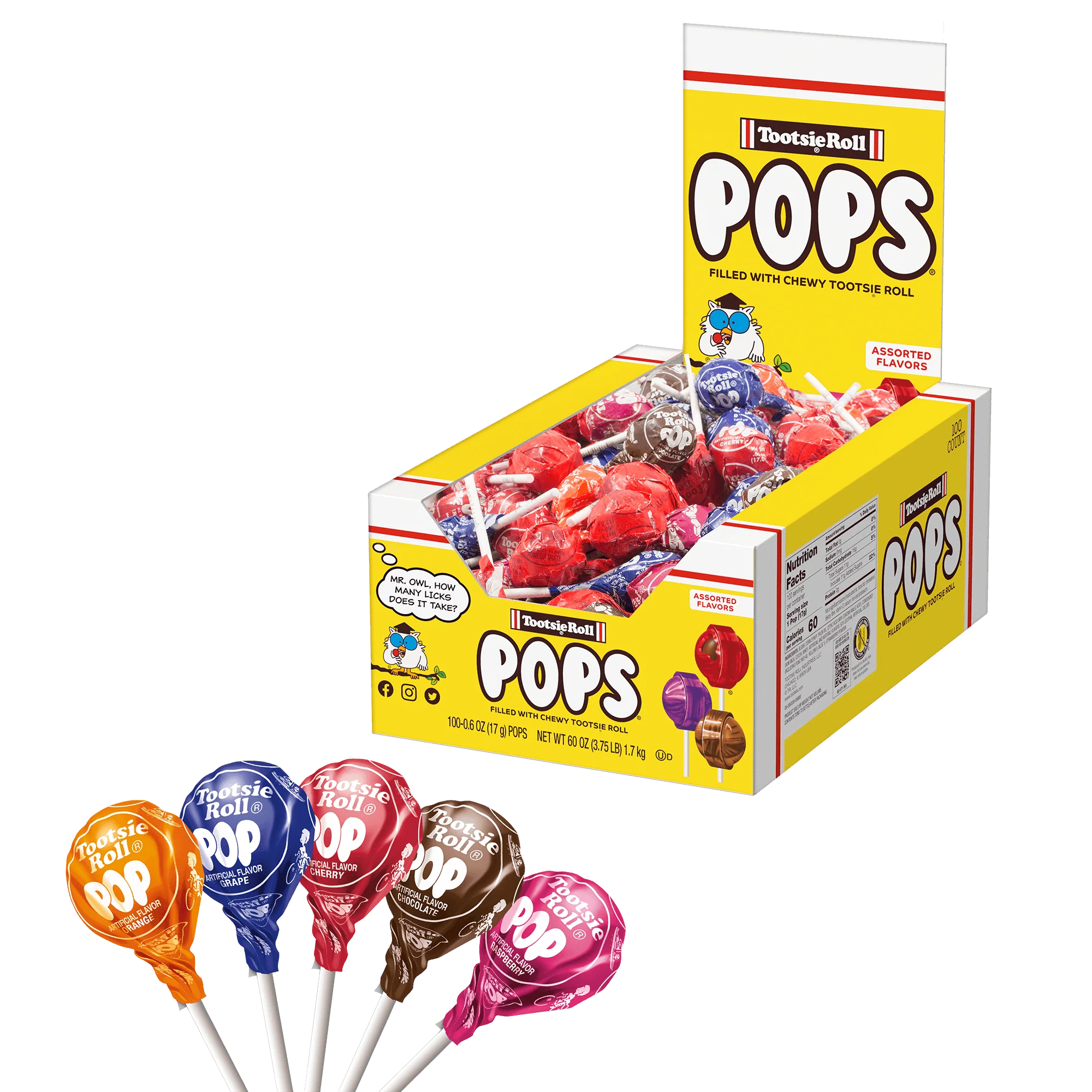 Tootsie Pops Assorted Flavors (100 ct. Box)