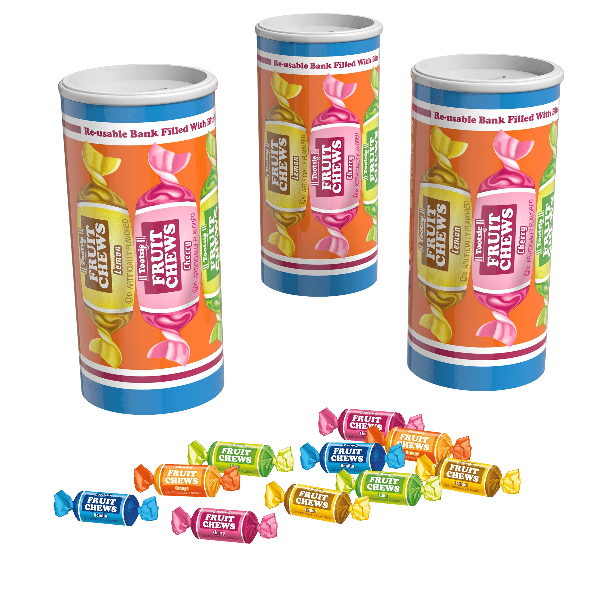 Tootsie Fruit Chews Assorted Flavors (4 oz. Bank)