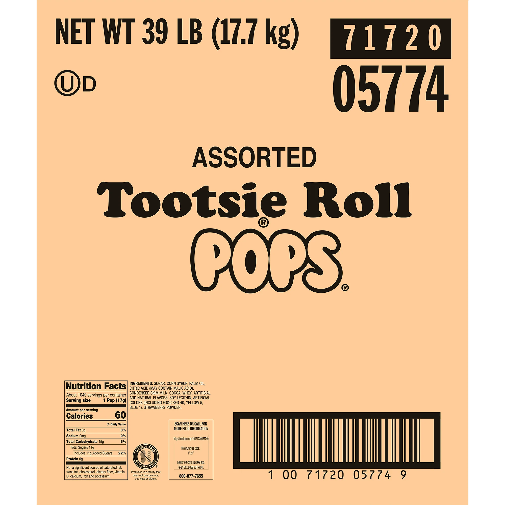 Tootsie Pops Assorted Bulk Box (39 lb. Box)