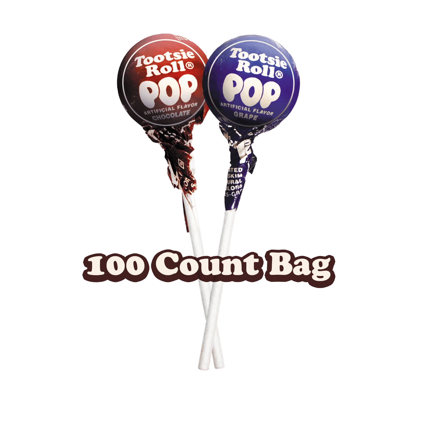 Tootsie Pops Chocolate & Grape Flavor Combo Pack (60 oz. / 100 ct. Bag)