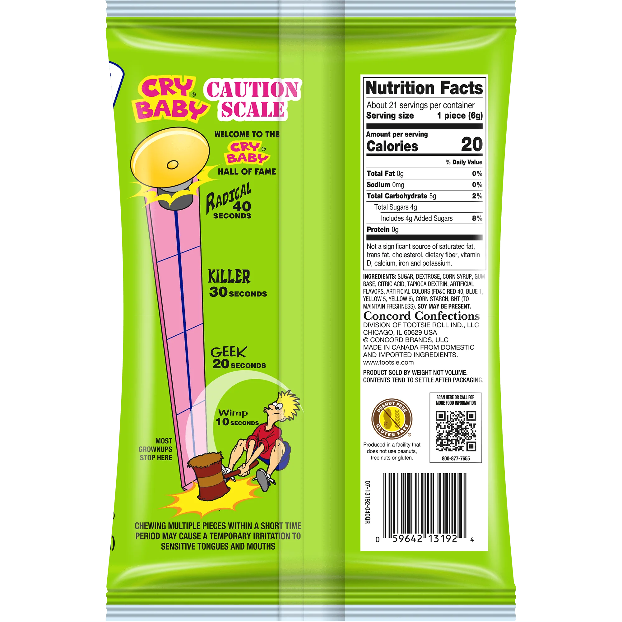 Cry Baby Extra Sour Bubble Gum (4 oz. Bag)