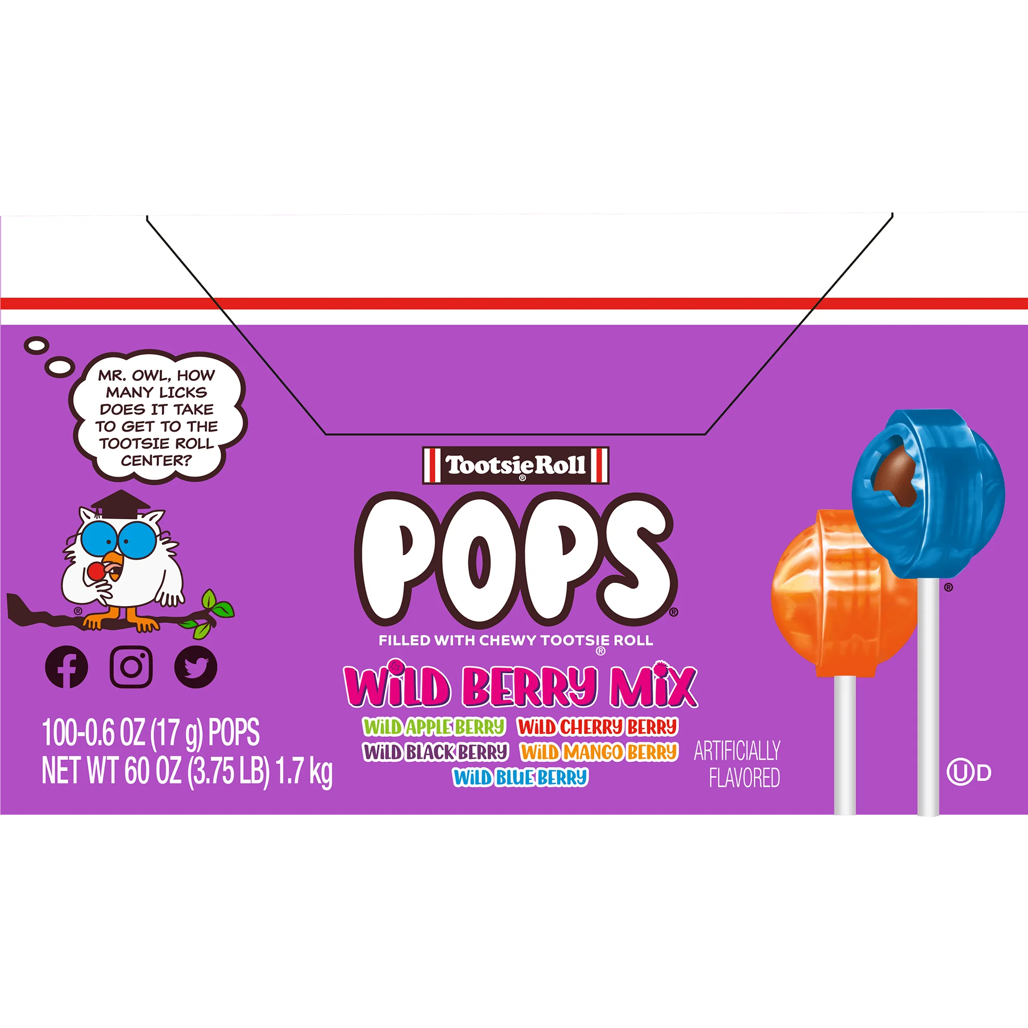 Tootsie Pops Assorted Wild Berry Flavors (100 ct. Box)