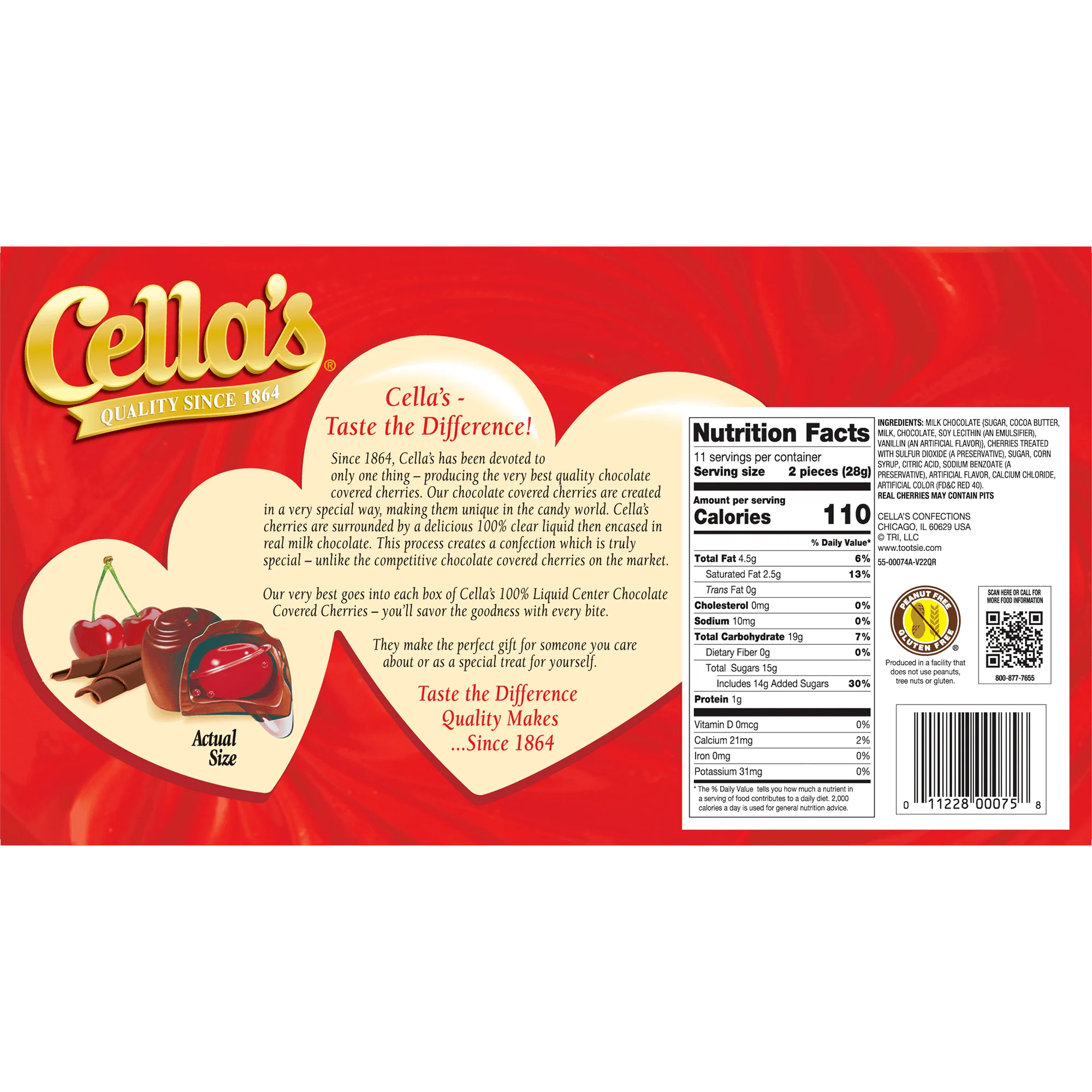 Cella's Milk Chocolate Valentine Gift Box (11 oz. \/ 22 ct. Box)