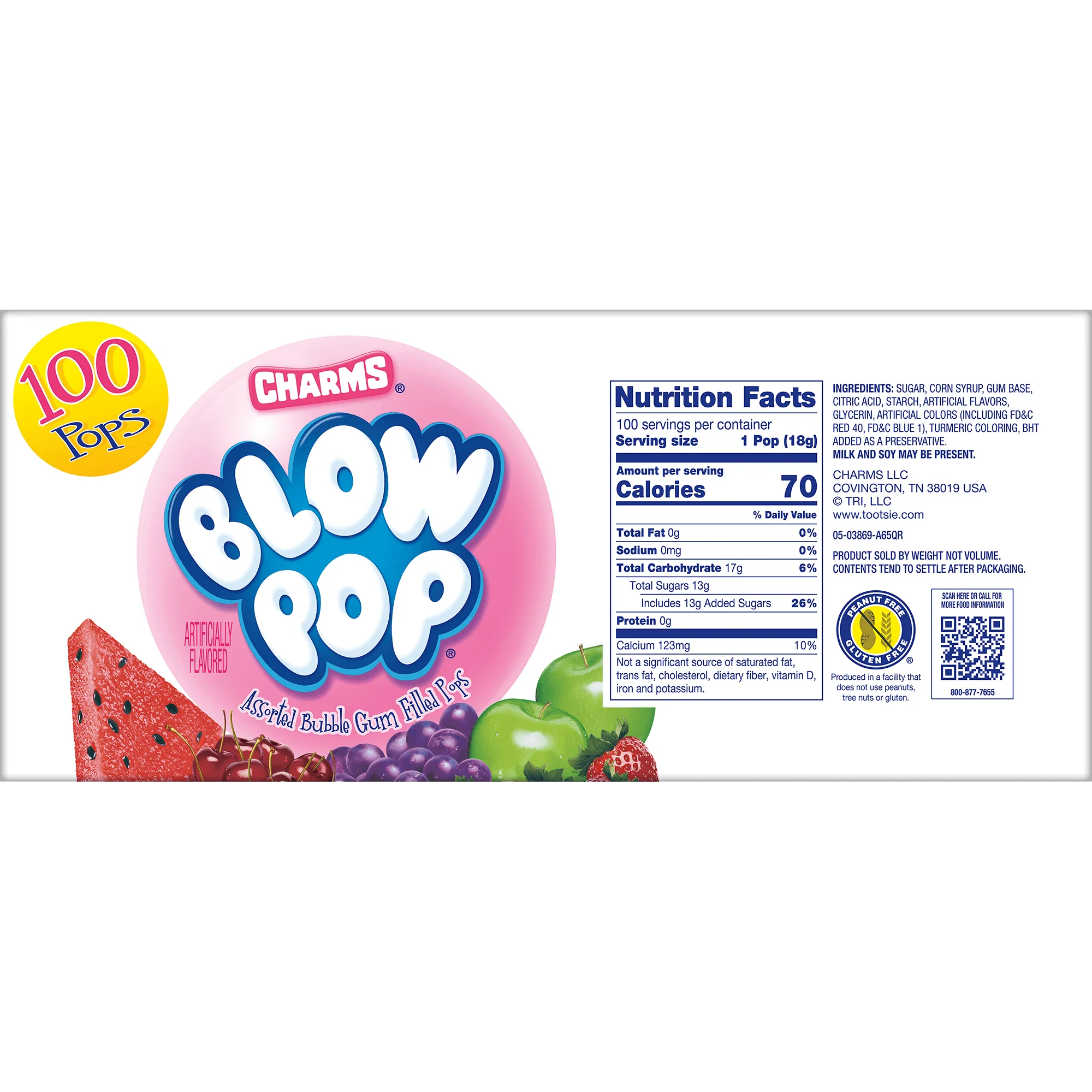 Charms Blow Pop Assorted (4 lb. \/ 100 ct. Box )