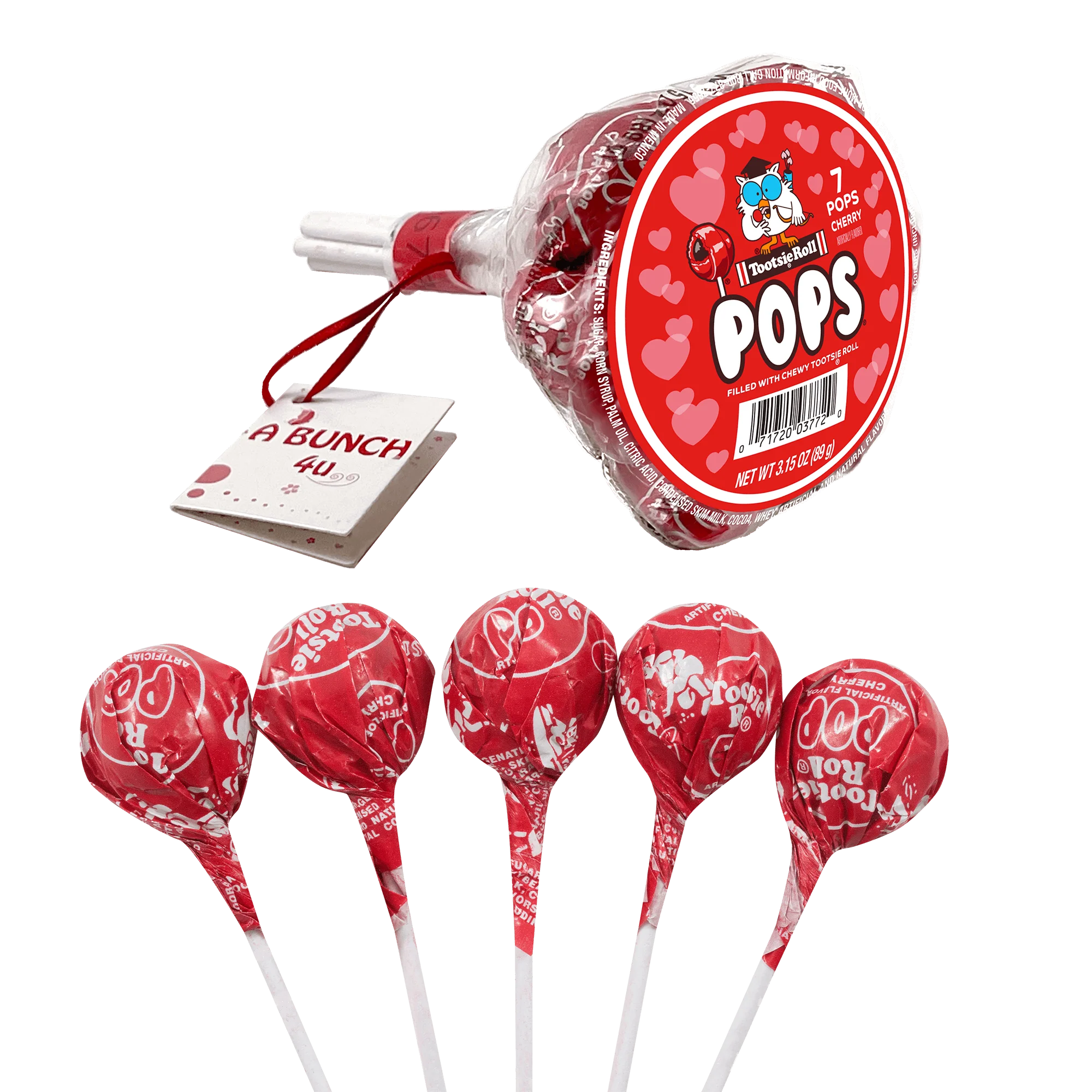 Tootsie Valentine Bunch Pops with Cards (7 ct. Bunch)