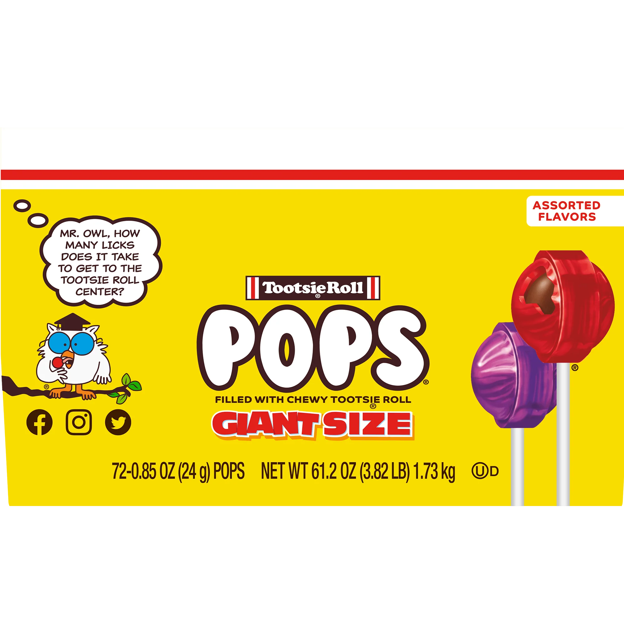Tootsie Pops Assorted Giant Size (72 ct. Box)