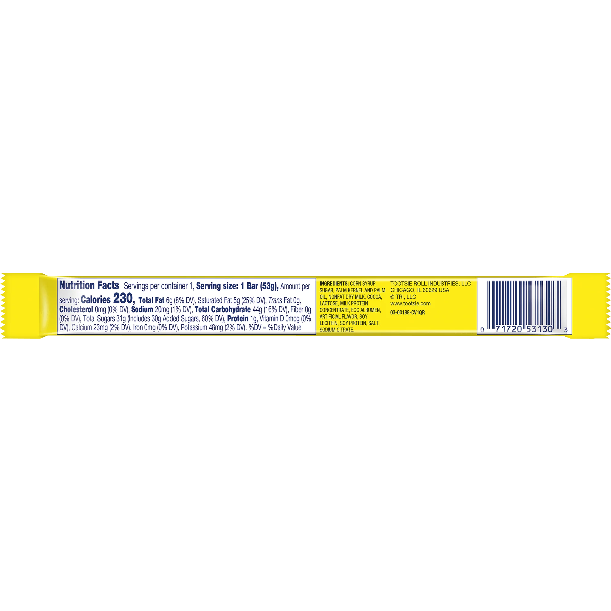 Charleston Chew Vanilla Flavor Bar (1.88 oz. Bar)