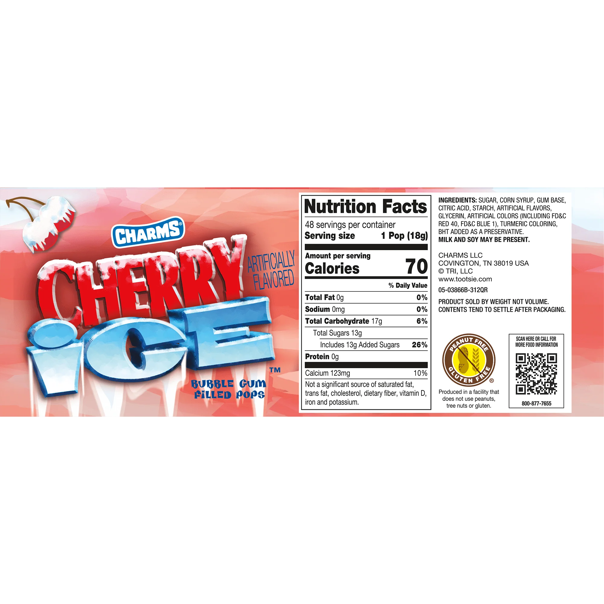 Charms Blow Pop Cherry Ice (15.2 oz. \/ 48 ct. Box)