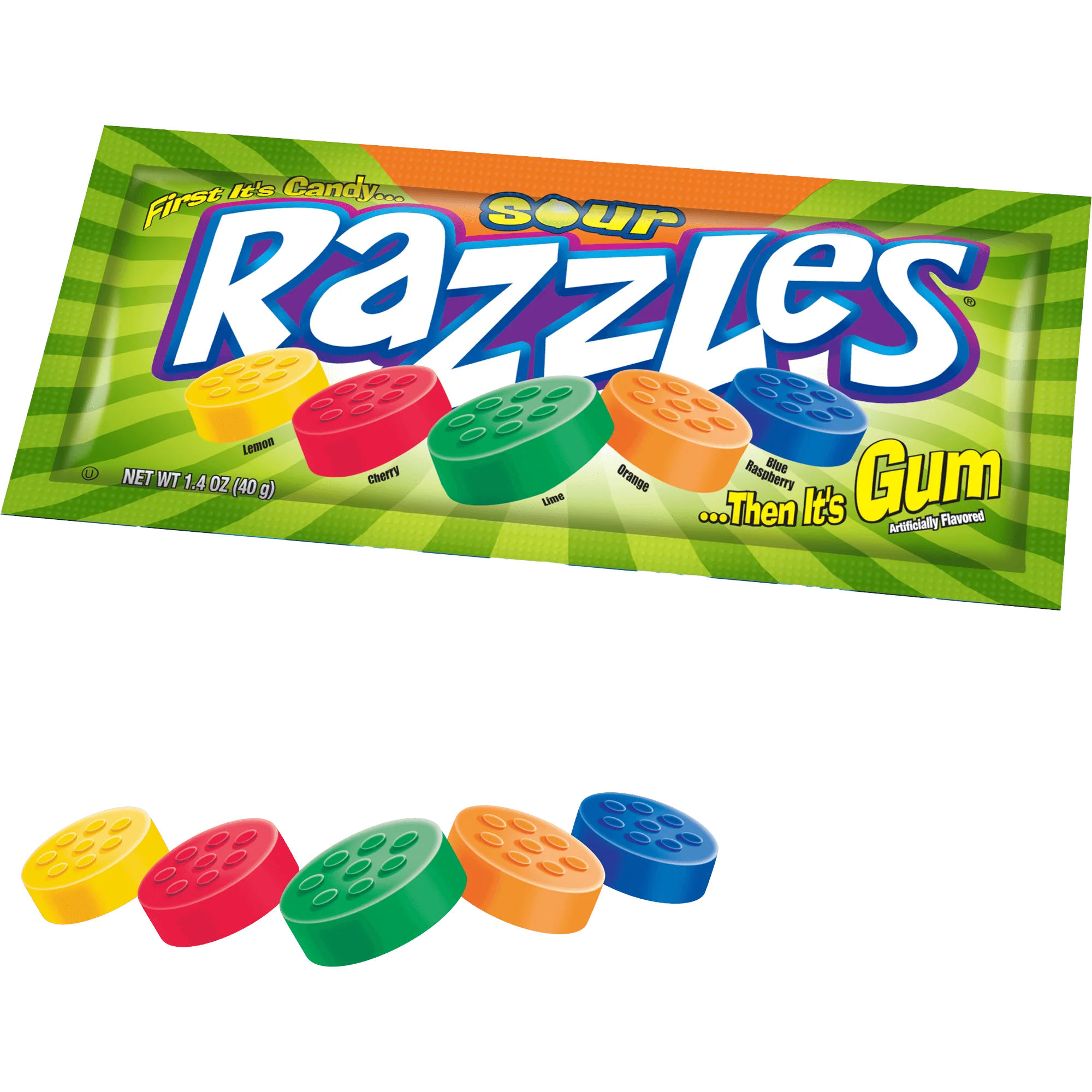 Razzles Sour Pouch Gum (1.4 oz. Pouch)