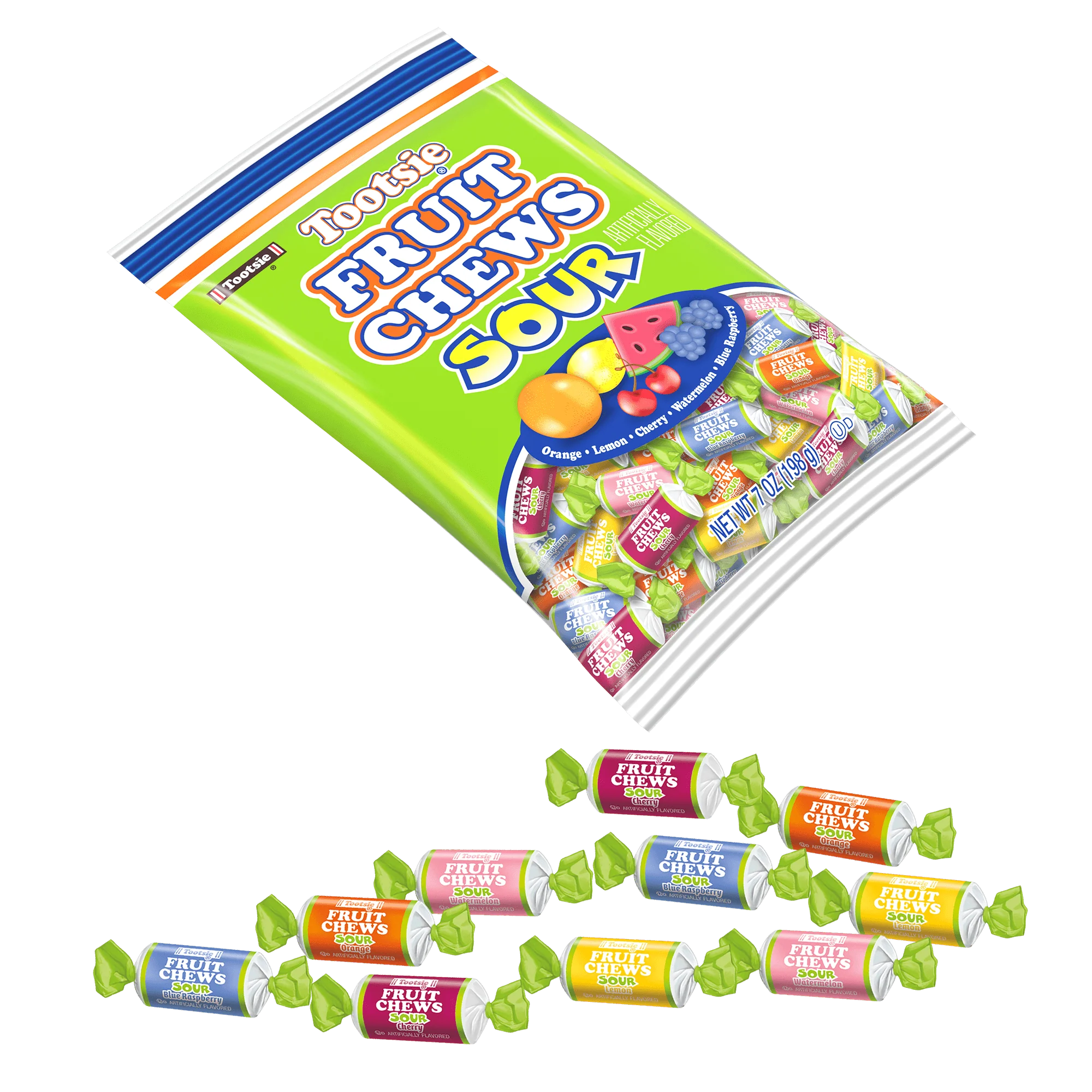 Tootsie Fruit Chews Assorted Sour Fruit Flavors (7 oz. Bag)