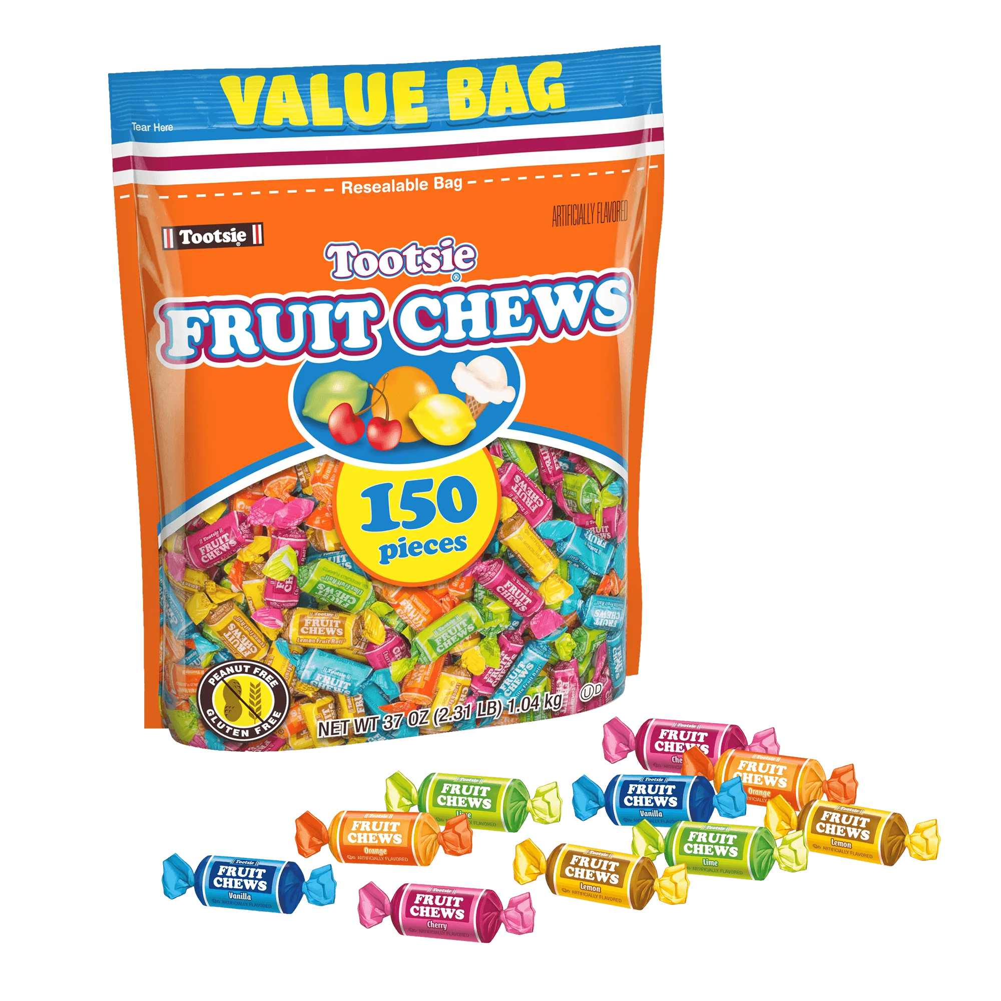 Tootsie Fruit Chew Assorted Flavors (37 oz. \/ 150 ct. Bag)