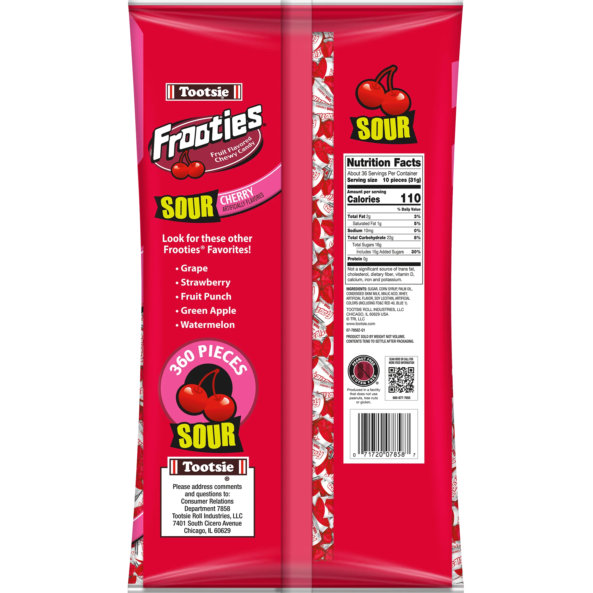 Frooties Sour Cherry Chewy Candy (38.8 oz. \/ 360 ct. Bag)