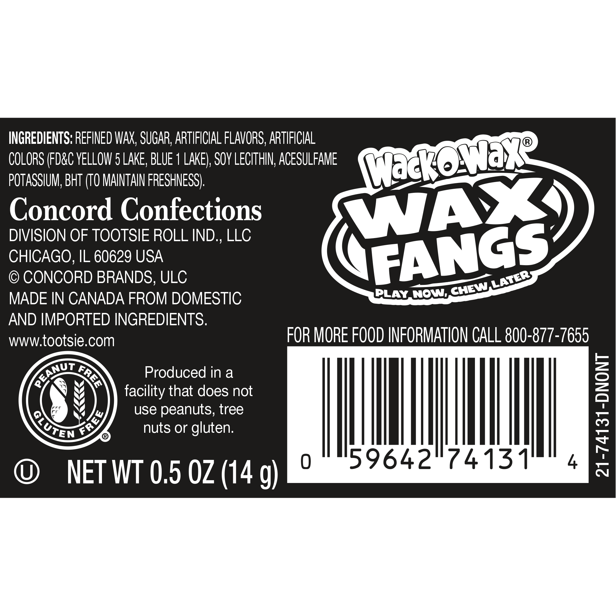 Wack-O-Wax Fangs Cherry Flavored (1 ct. Bag)
