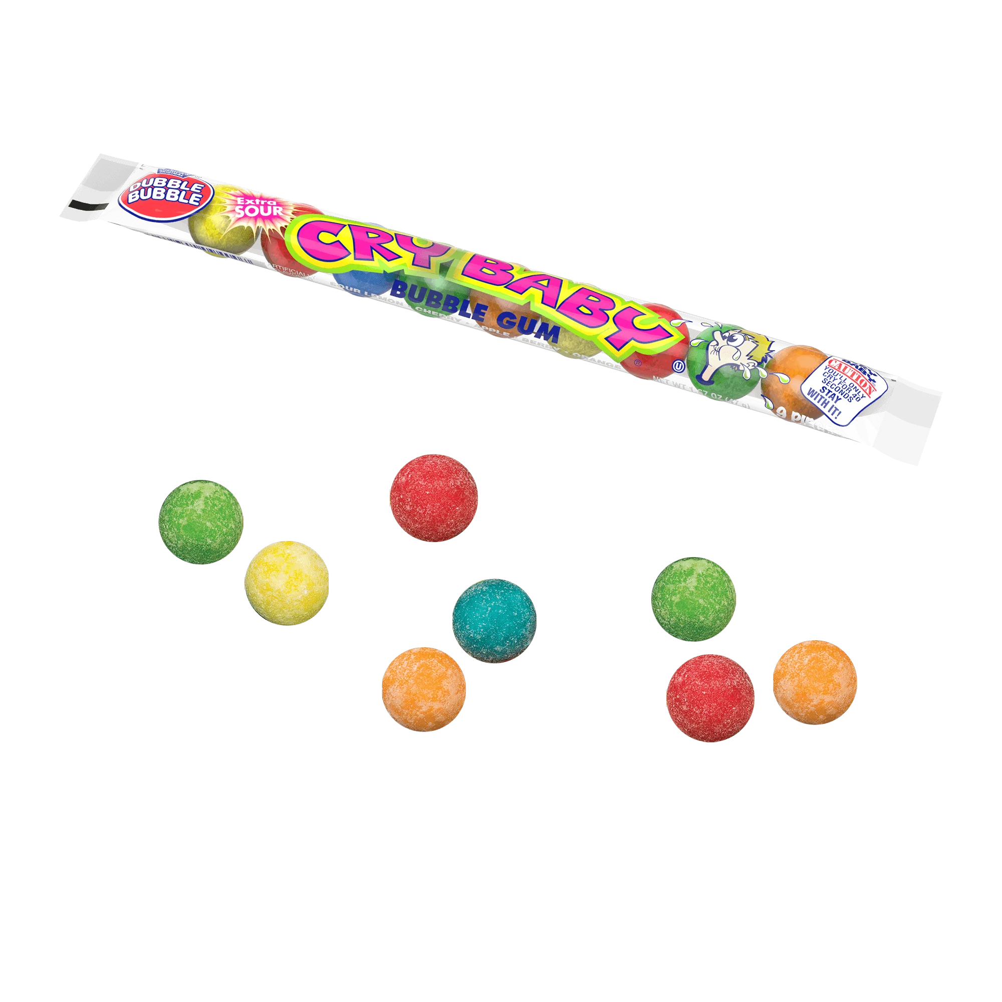 Cry Baby Extra Sour Assorted Bubble Gum (1.6 oz. \/ 9 ct. Tube)