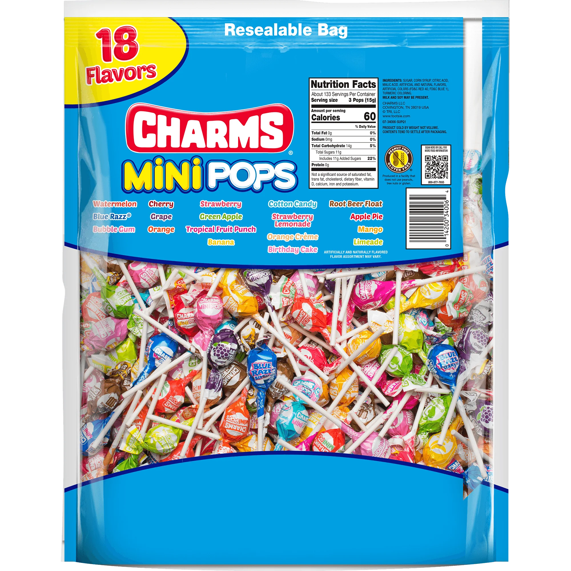 Charms Assorted Mini Pops (71.84 oz. \/ 400 ct. Bag)