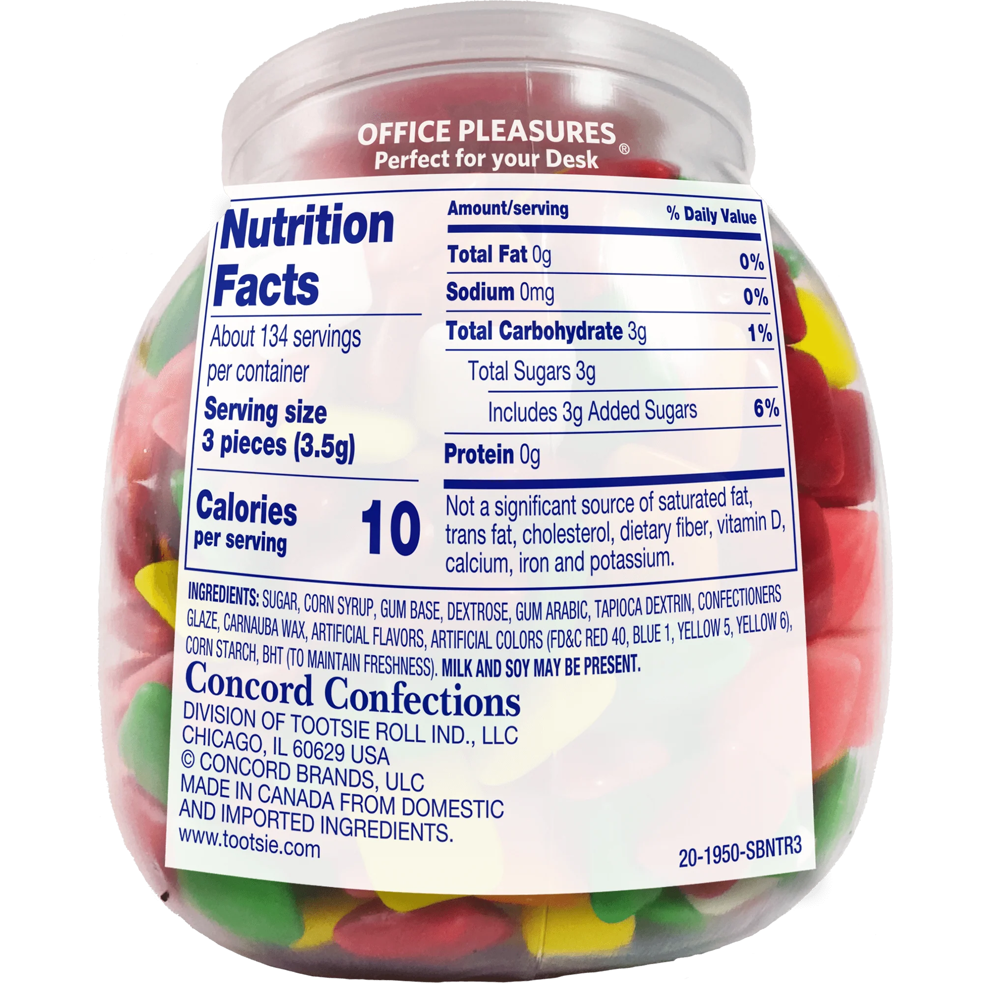 Dubble Bubble Office Pleasures Assorted Chewing Gum (16 oz. Jar)