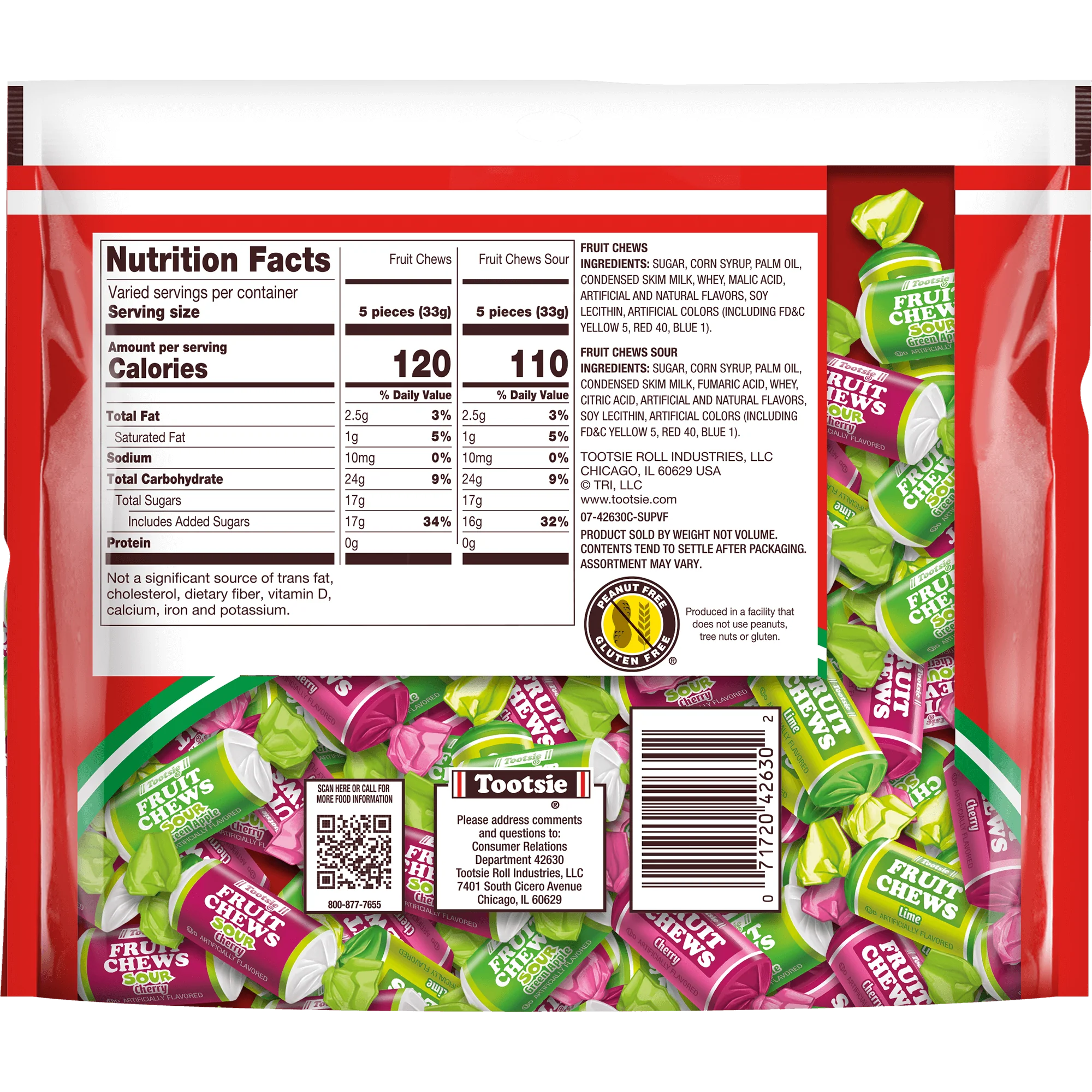 Tootsie Fruit Chews Assorted Holiday Cheer (12 oz. Bag)