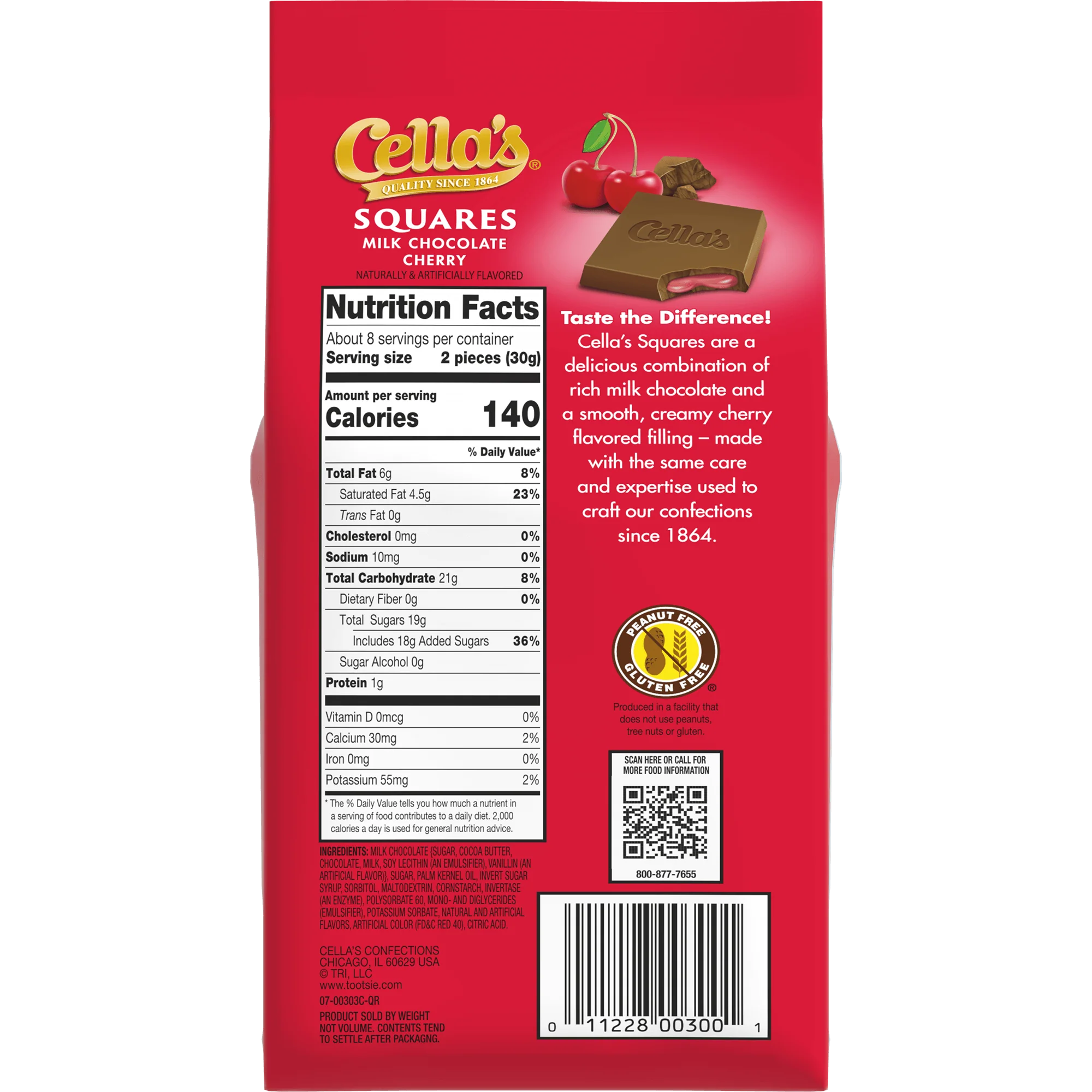 Cella's Squares Milk Chocolate Cherry (7.9 oz Bag)