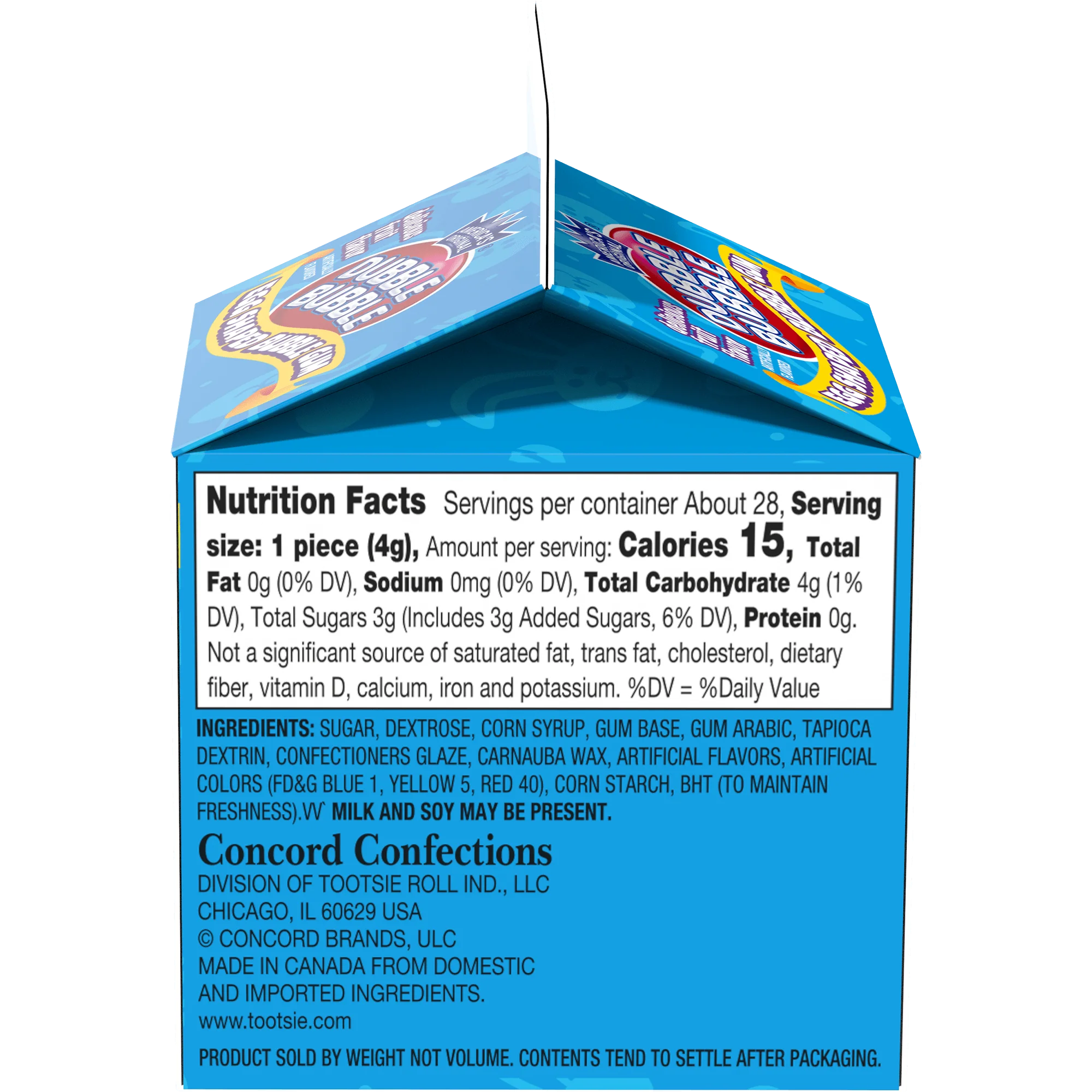 Dubble Bubble Easter Egg Shaped Bubble Gum Milk Carton (4 oz. Carton)