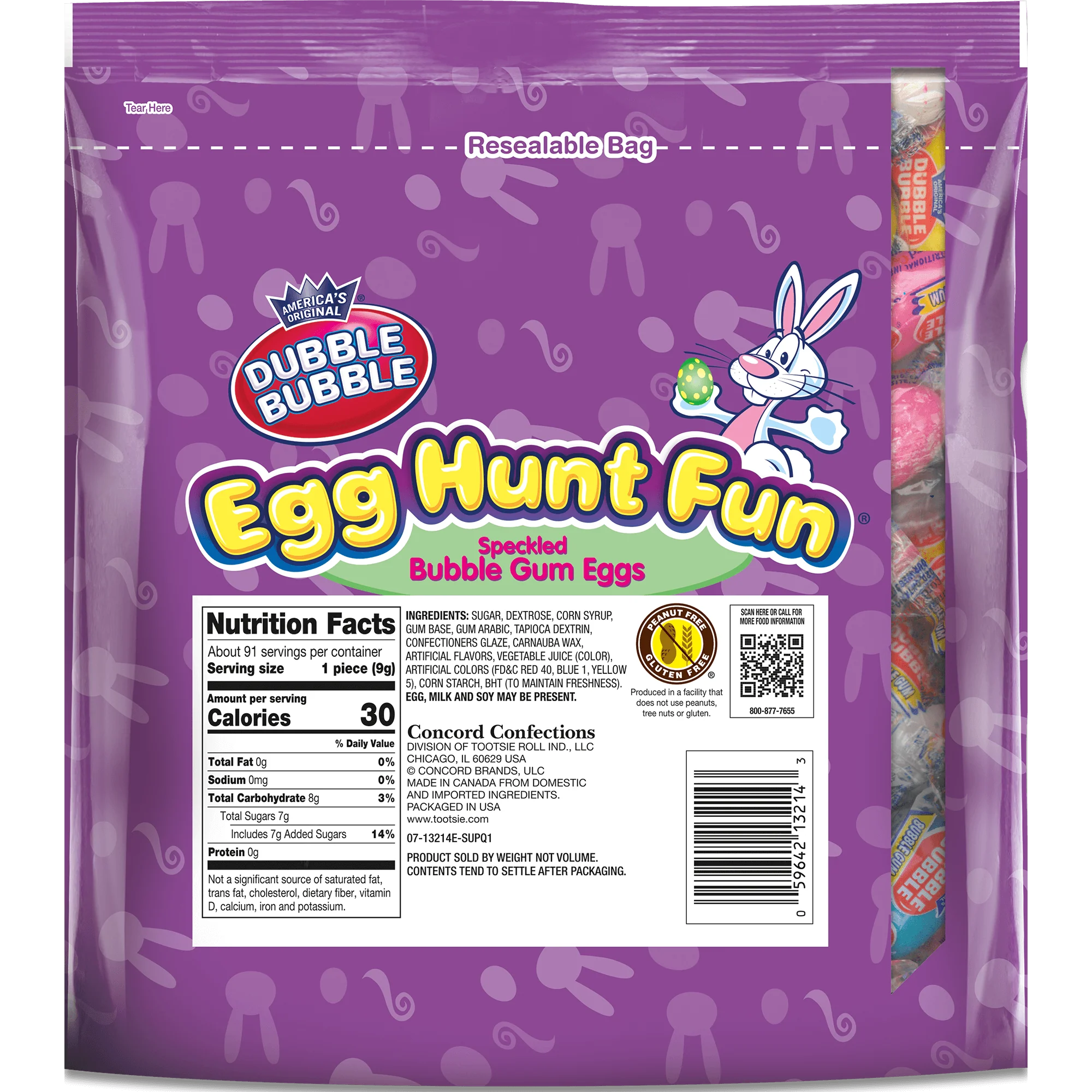 Dubble Bubble Easter Egg Hunt Fun Bubble Gum Eggs Individually Wrapped (28 oz. Bag)