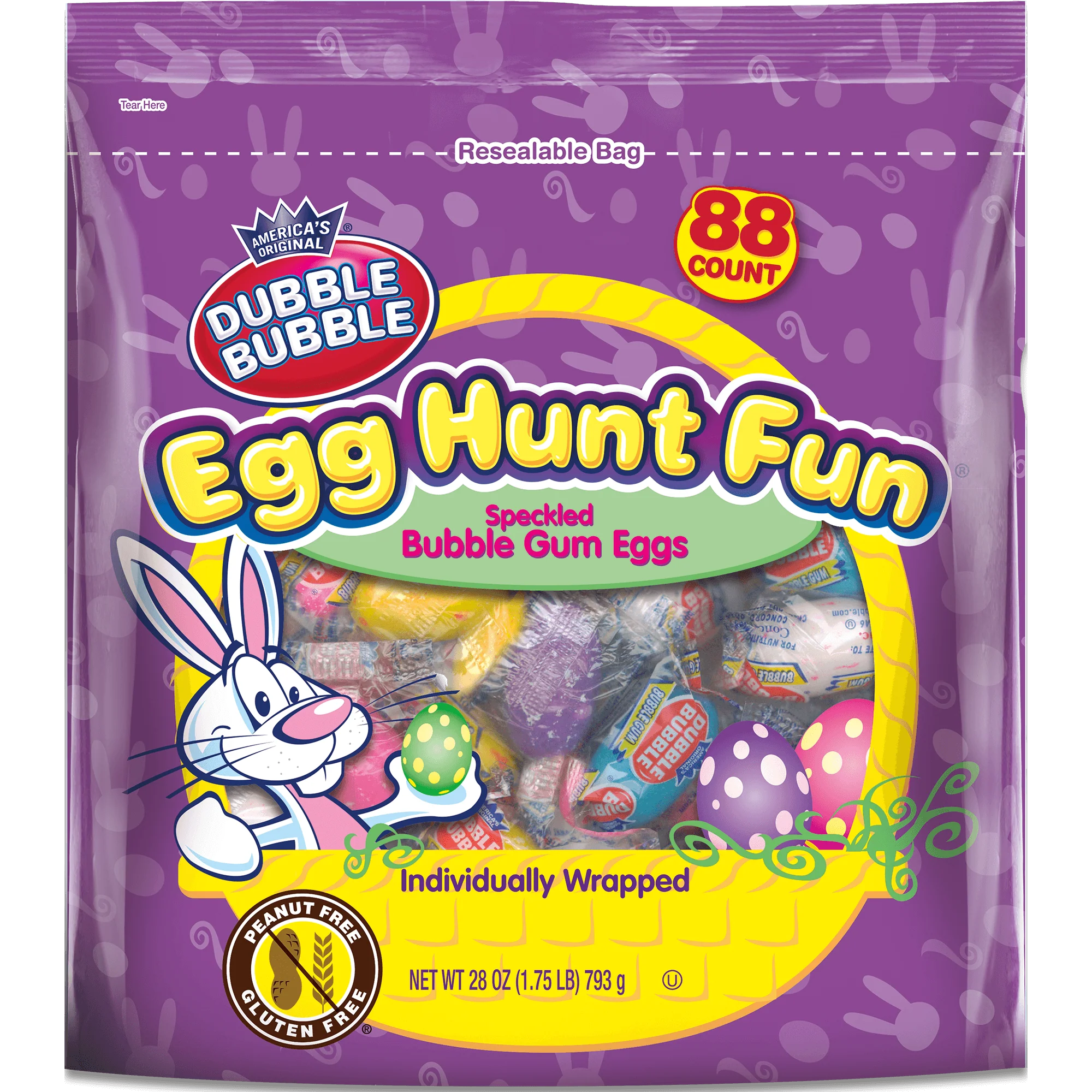 Dubble Bubble Easter Egg Hunt Fun Bubble Gum Eggs Individually Wrapped (28 oz. Bag)
