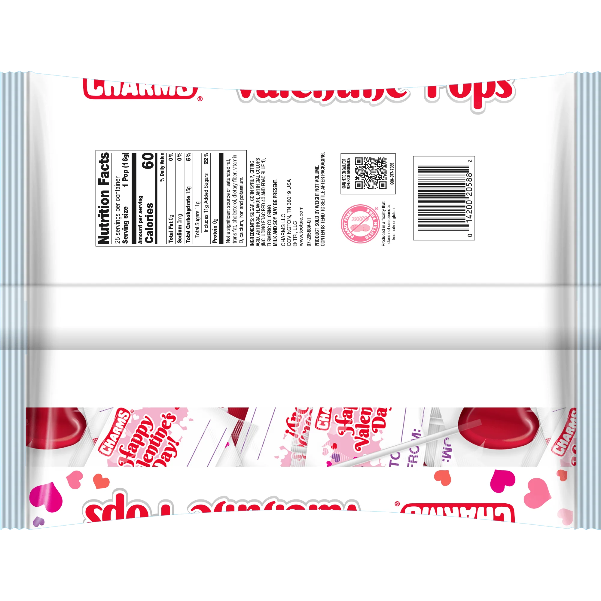 Charms Valentine Sweet Heart Pops (13.75 oz. \/ 25 ct. Bag)
