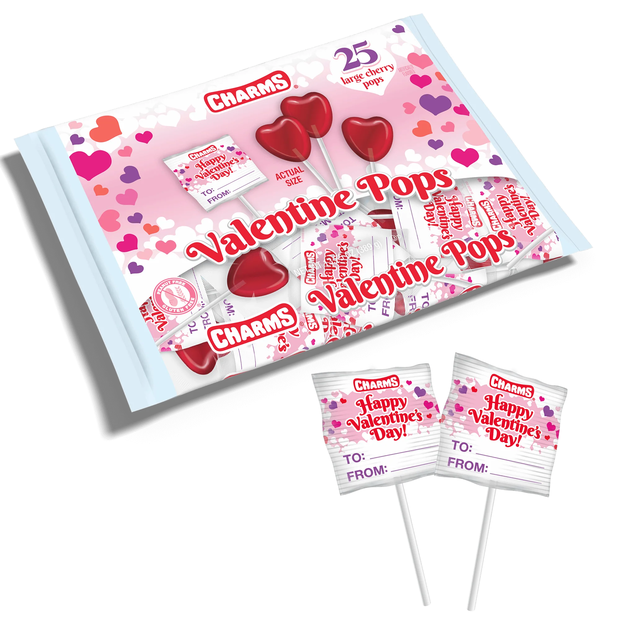 Charms Valentine Sweet Heart Pops (13.75 oz. \/ 25 ct. Bag)
