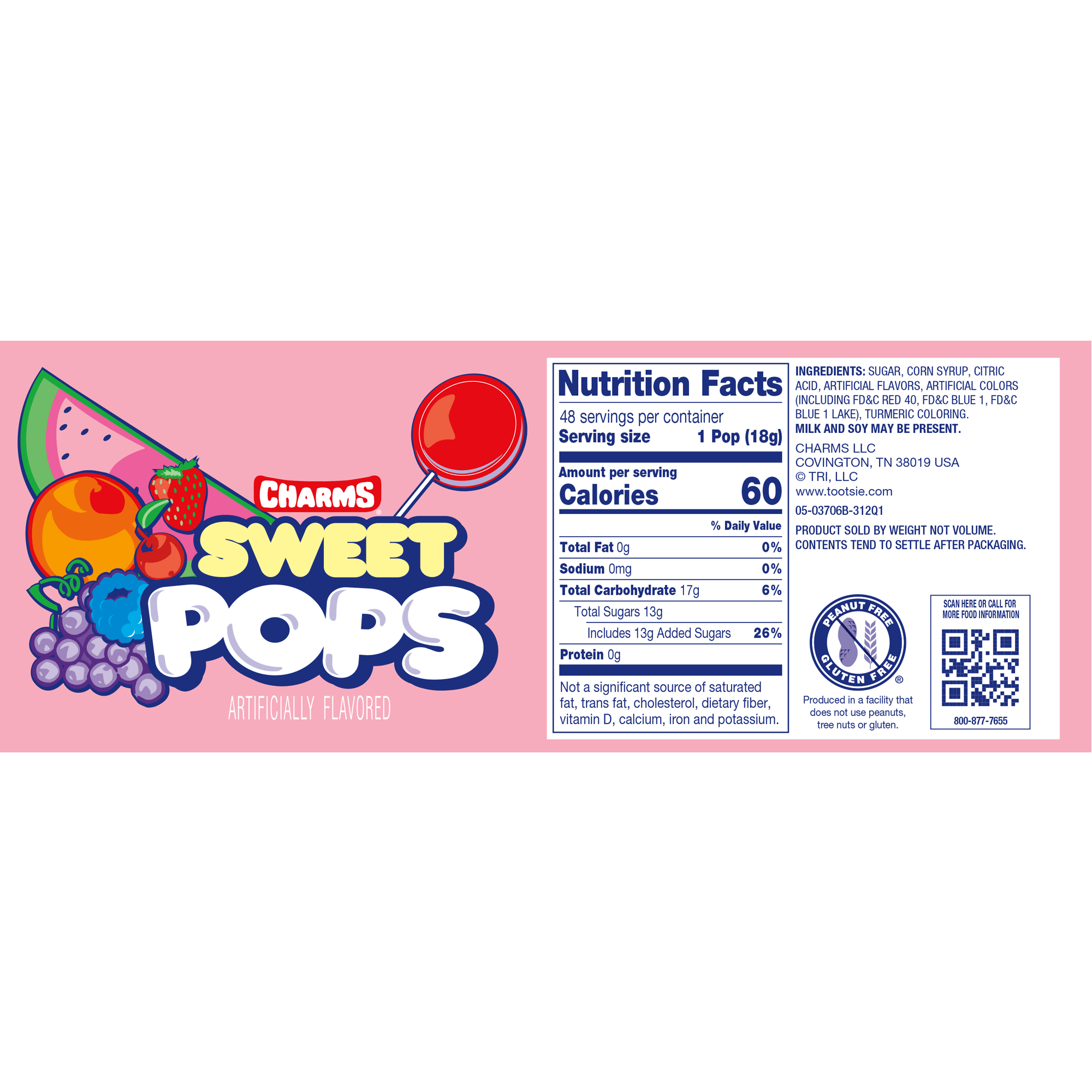 Charms Assorted Sweet Pops (48 ct. Box)