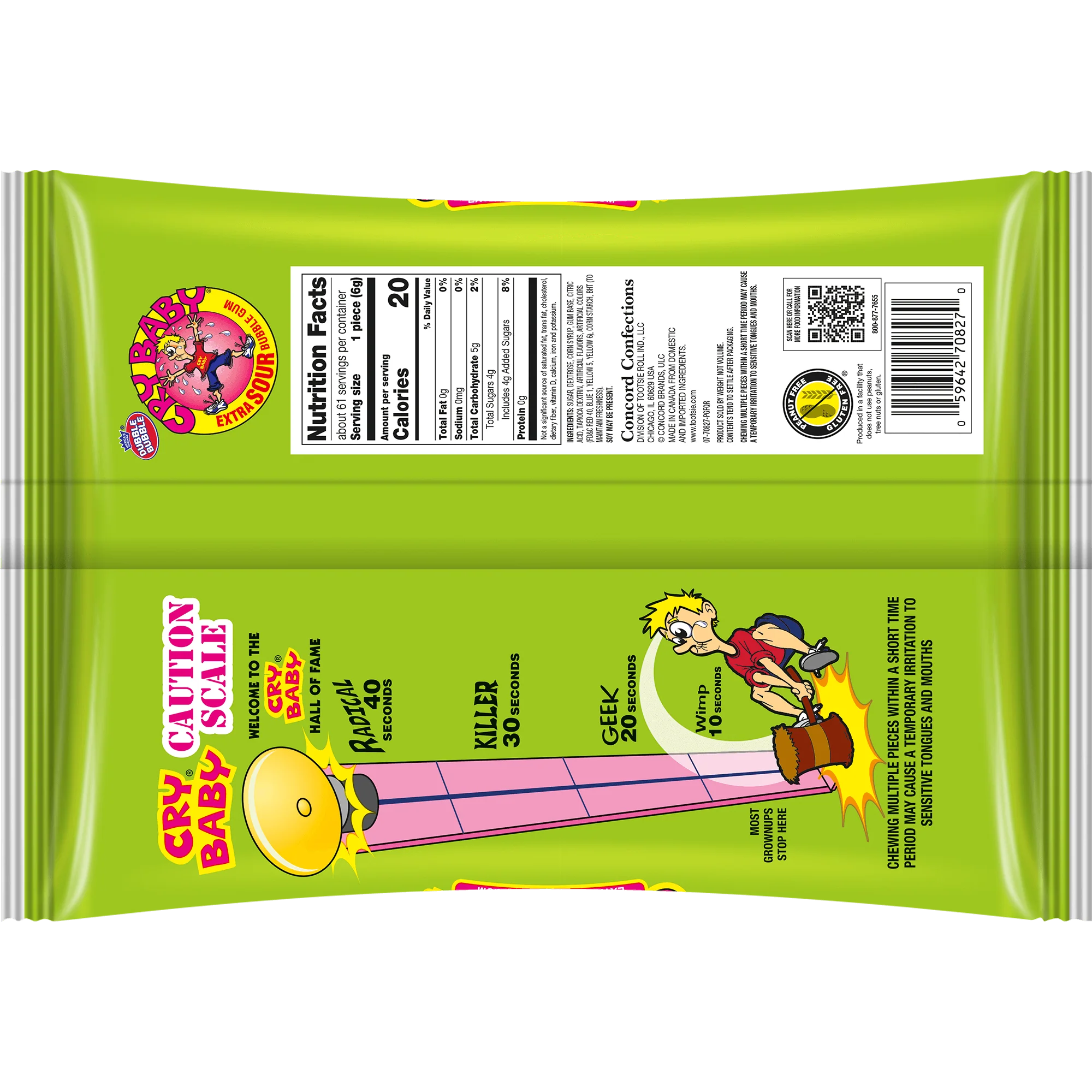 Cry Baby Assorted Extra Sour Bubble Gum (12 oz. Bag)