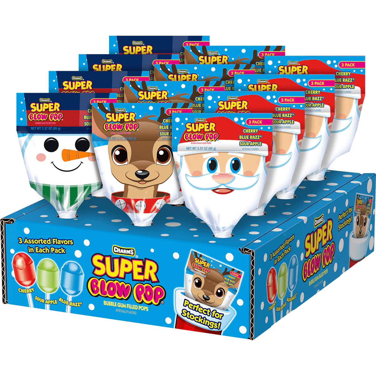 Charms Super Blow Pop Assorted Christmas Flavors (3 ct.\/ 4.8 oz. Bunch)